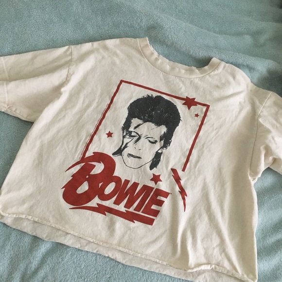 brandy melville david bowie cropped graphic tee - Picture 1 of 1